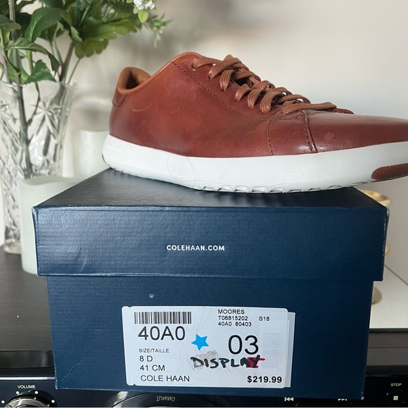 Cole Haan Grand Pro Tennis brown leather and white sole sneakers - Picture 7 of 8